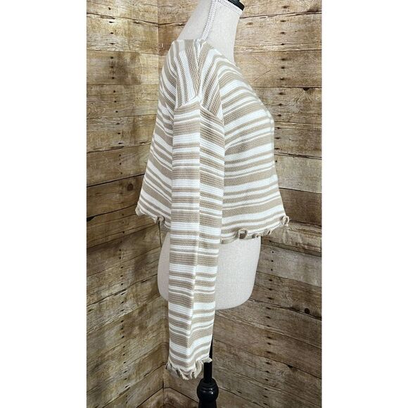 NASTY GAL CASUAL STRIPED KNIT EVERYDAY WEAR BELL SLEEVE SWEATER SIZE SMALL - Picture 2 of 4